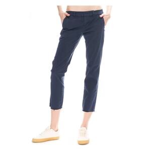 Nili Lotan East Hampton Pants Vintage Blue Cropped Trousers Cotton Twill Size 10